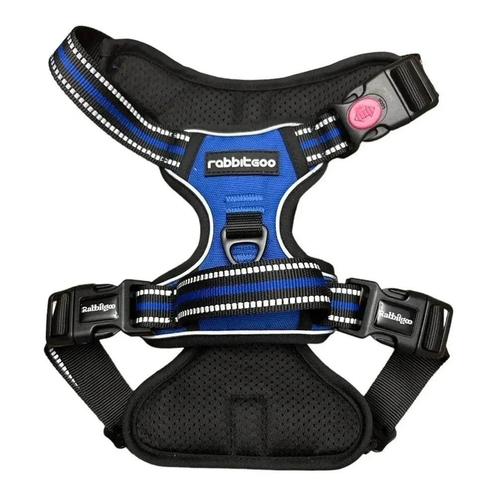Rabbitgoo Blue Dog Harness for Medium Dogs Pet Walking